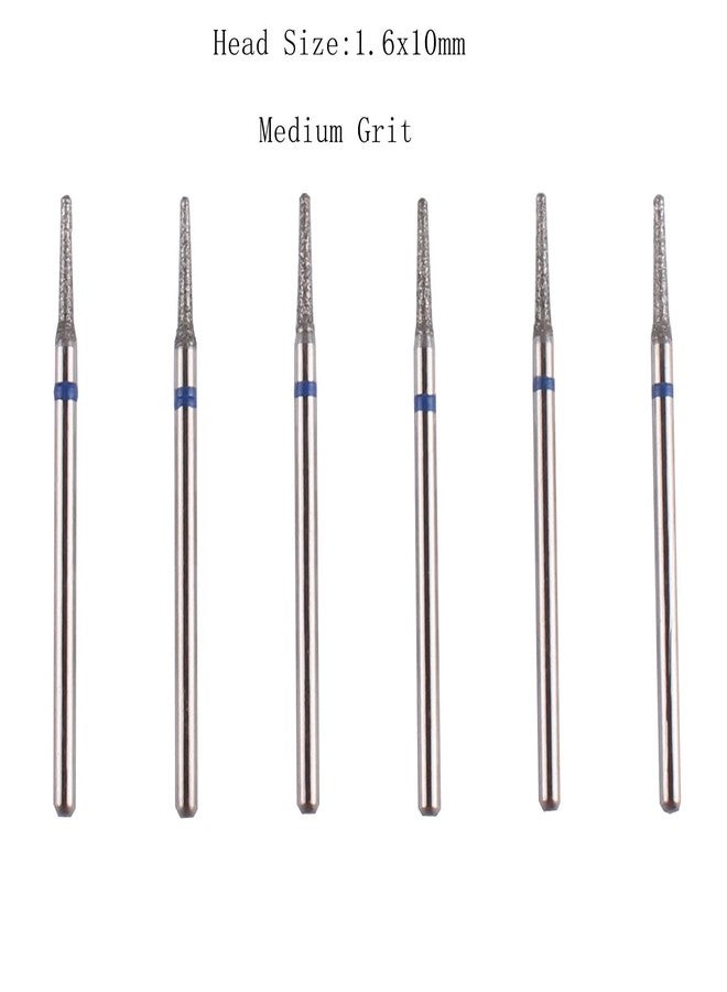 MZCMSL 6pcs Needle Shaped Cuticle Drill Bits for Manicure Under Nail, 3/32 shank Diamond Nail Bit - Image 2